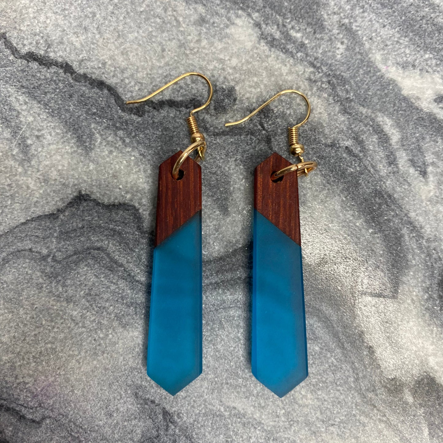 Dangle Earring - Wood & Sea Glass