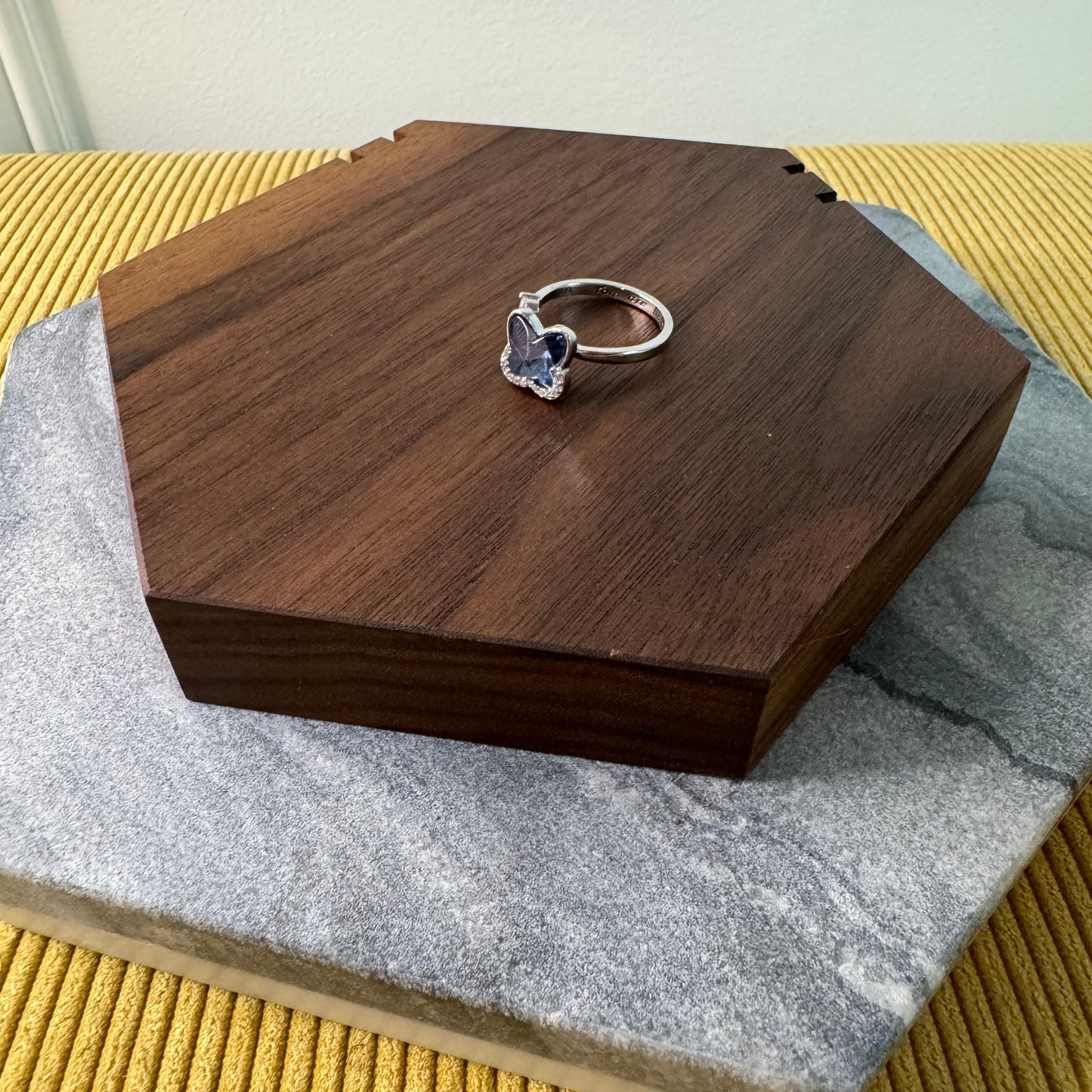 Ring - Adjustable Dark Blue Butterfly Fidget Ring