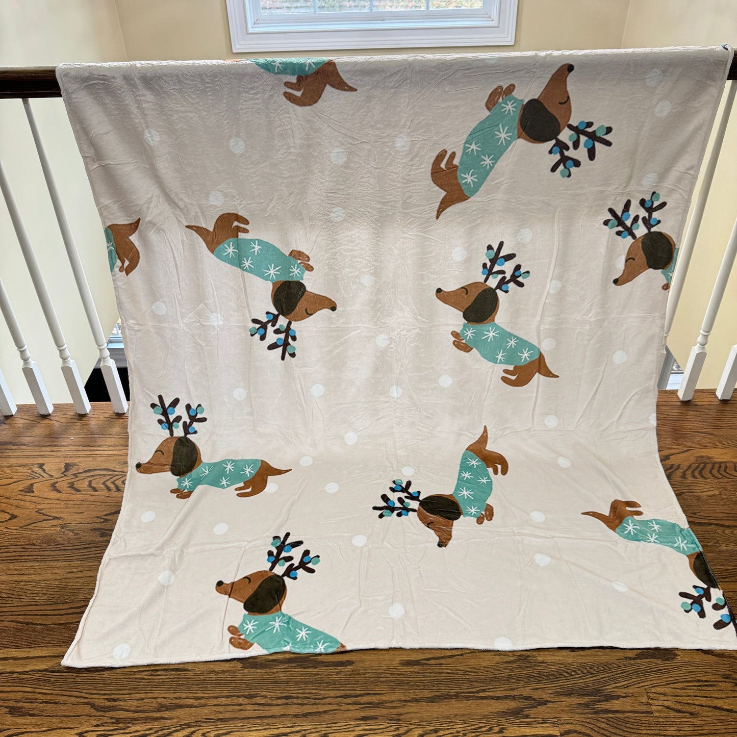 Blanket - Christmas - Dog Dachshund Reindeer