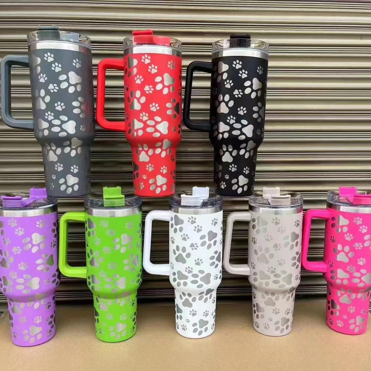 Tumbler - 40oz - Paw -PEACH- LOCAL PICK UP OPTION