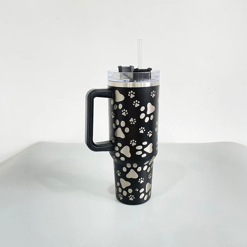 Tumbler - 40oz - Paw -PEACH- LOCAL PICK UP OPTION