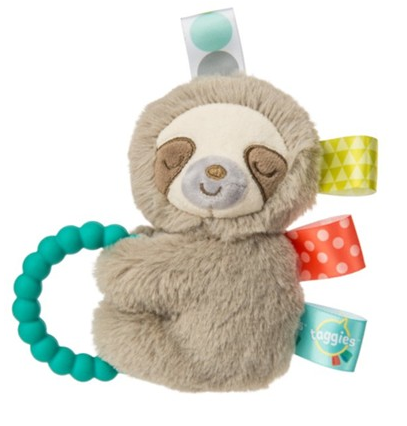 Taggies Teether Rattle - MOLASSEES SLOTH - by Mary Meyer Baby