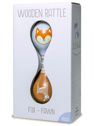 Wooden Rattle - LEIKA FOX & FAWN - by Mary Meyer Co.
