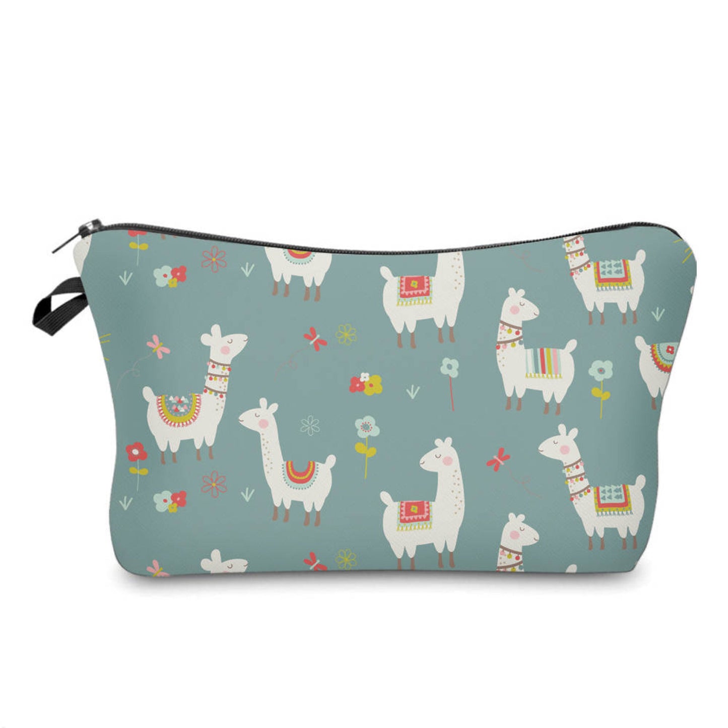 Pouch - Llama Floral Green
