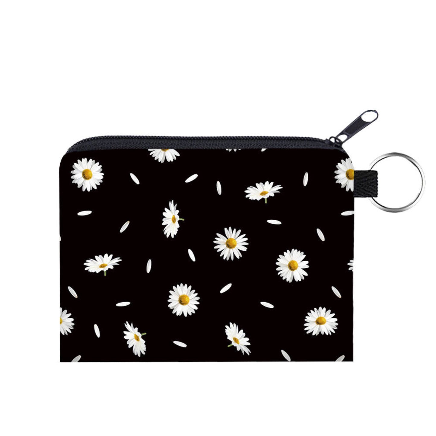 Mini Pouch - Daisy on Black