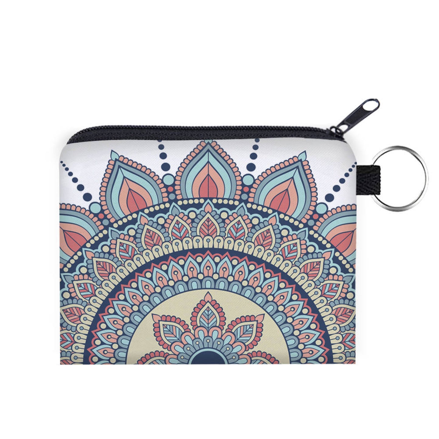 Mini Pouch - Mandala White Blue Peach