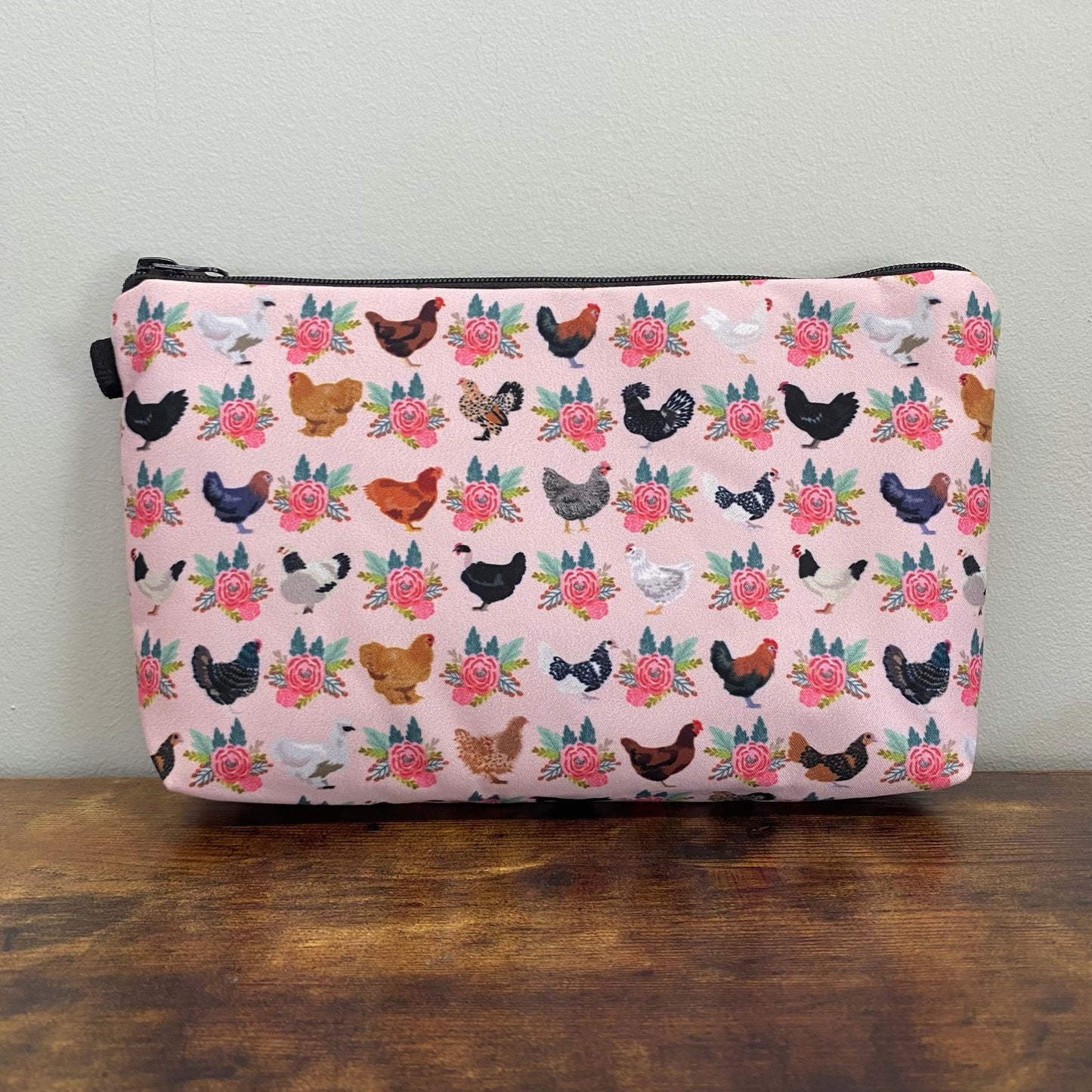 Pouch - Floral Chickens