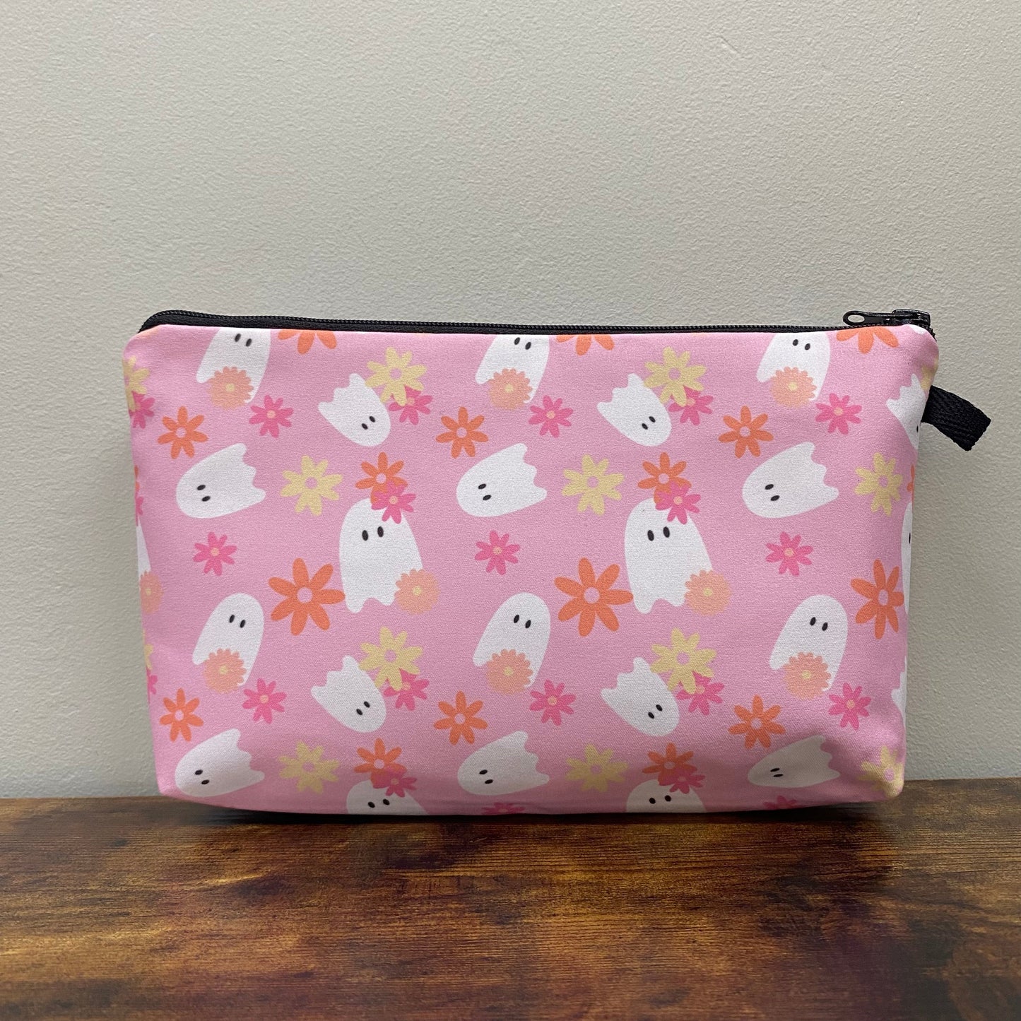 Pouch - Halloween - Ghost Floral Pink- LOCAL PICK UP OPTION