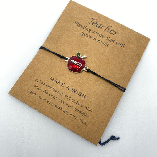 Bracelet - Make A Wish - Teacher Red Apple