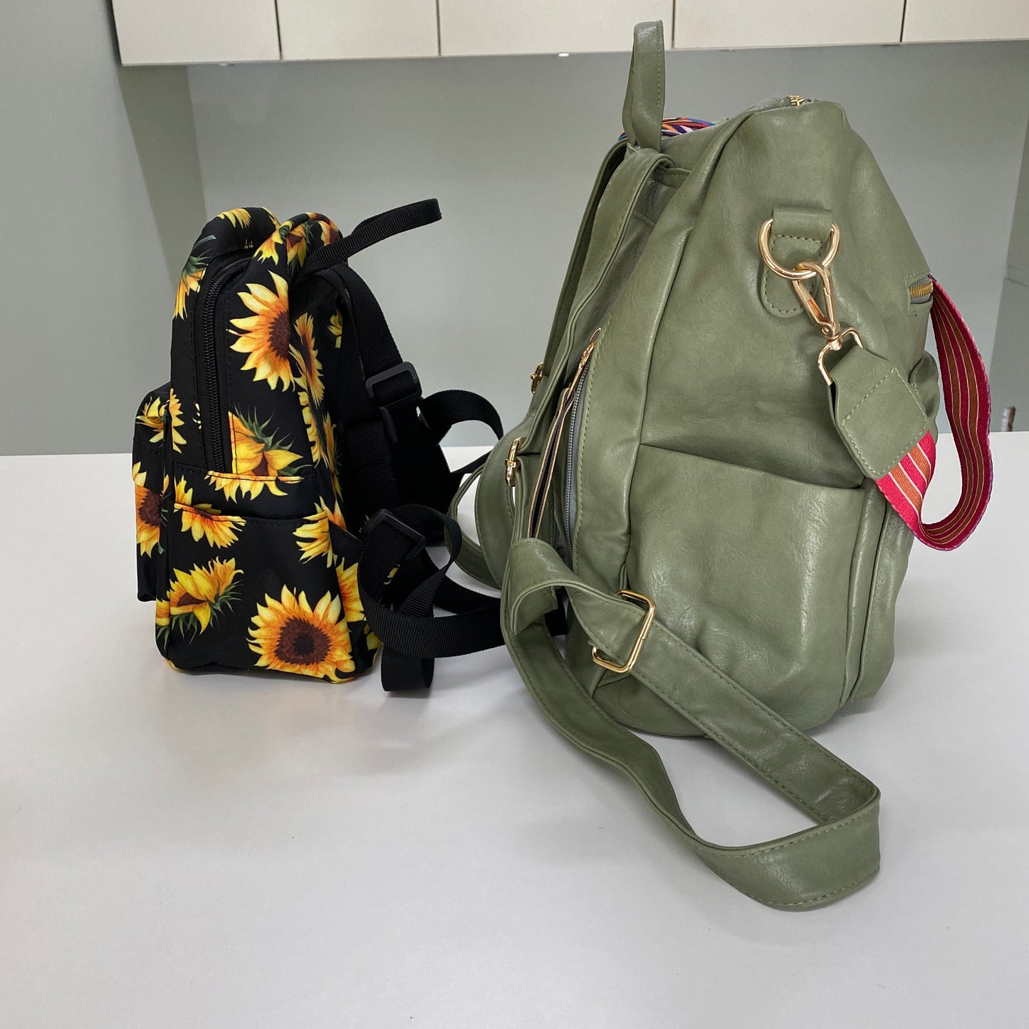 Pouch & Mini Backpack Set - Sunflower Cow Wood