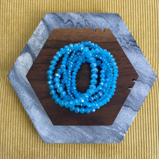 Bracelet Pack - Aqua Blue Bead