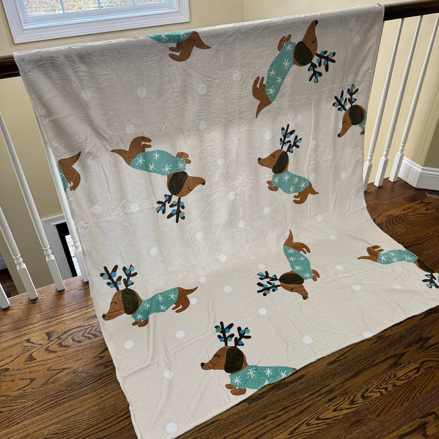 Blanket - Christmas - Dog Dachshund Reindeer