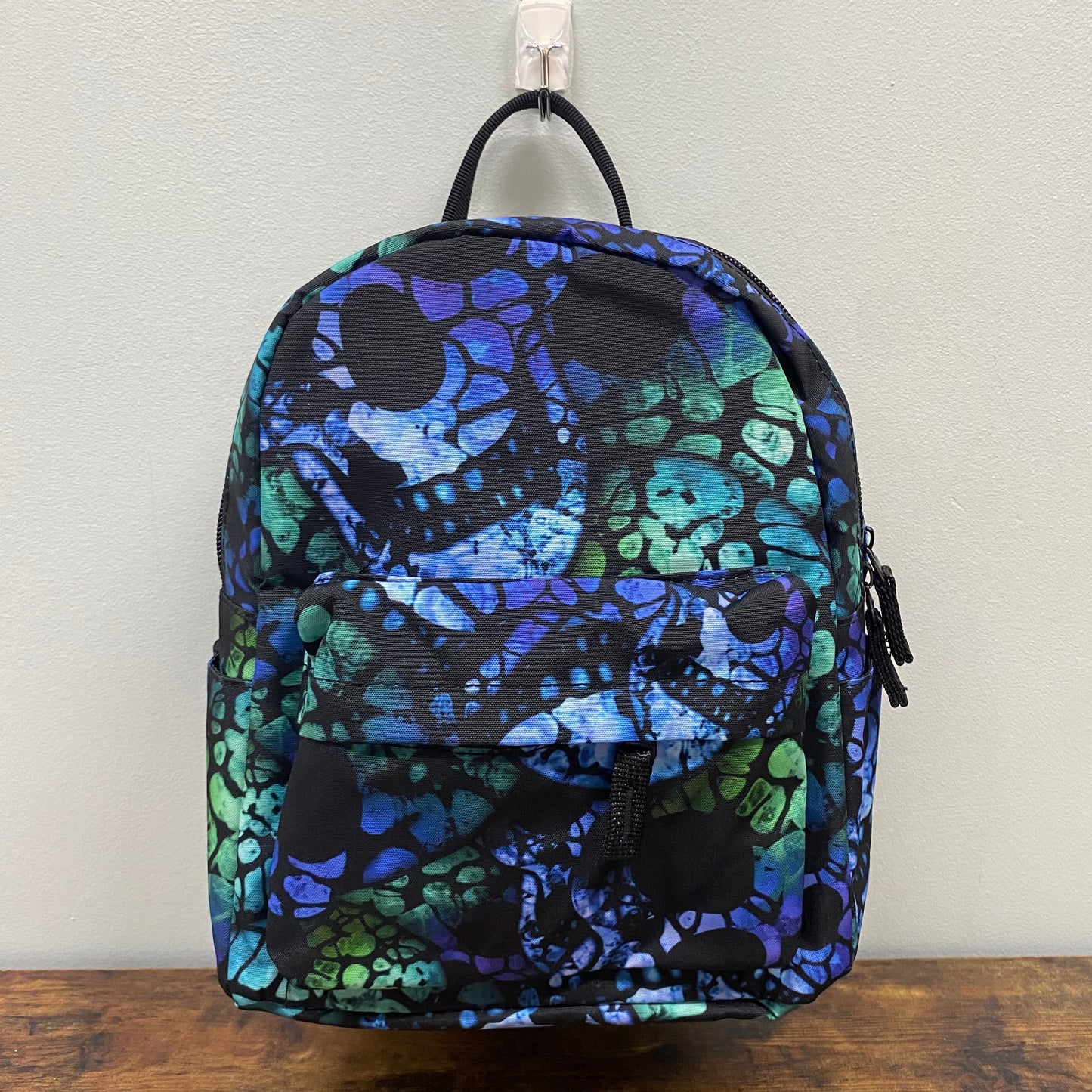 Mini Backpack - Blue Green Skull