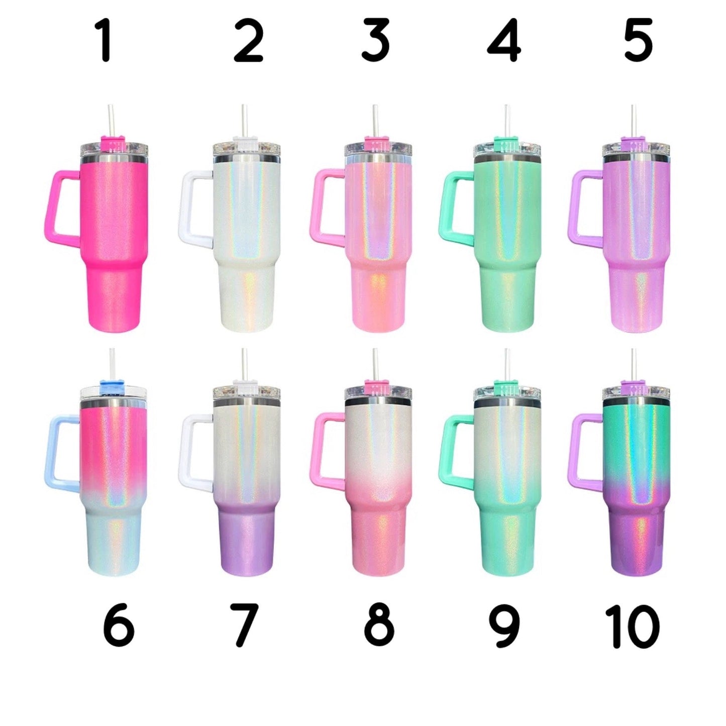 Tumbler - 40oz - Holographic Glitter Shimmer - LOCAL PICK UP OPTION