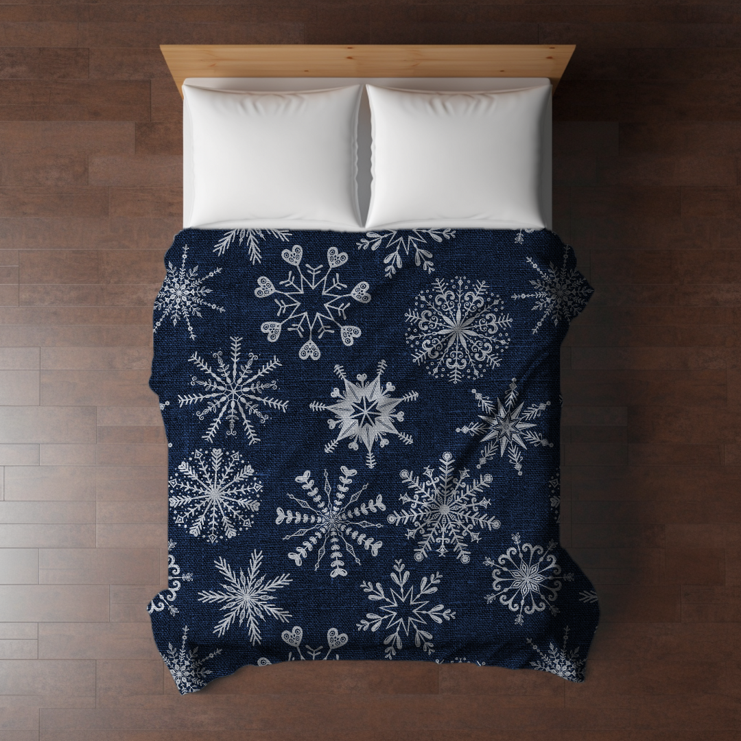Blanket - Christmas - Denim Snowflake