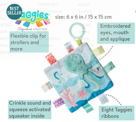 Taggies Crinkle Square - SLEEPY SEAS - by Mary Meyer Baby