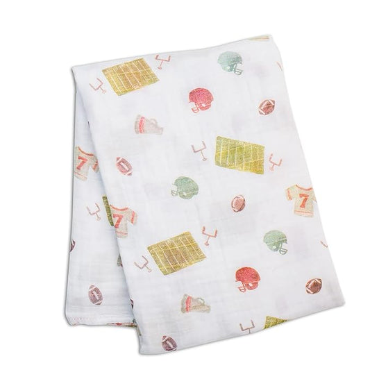 Classic Muslin Swaddle -  Football - by lulujo baby