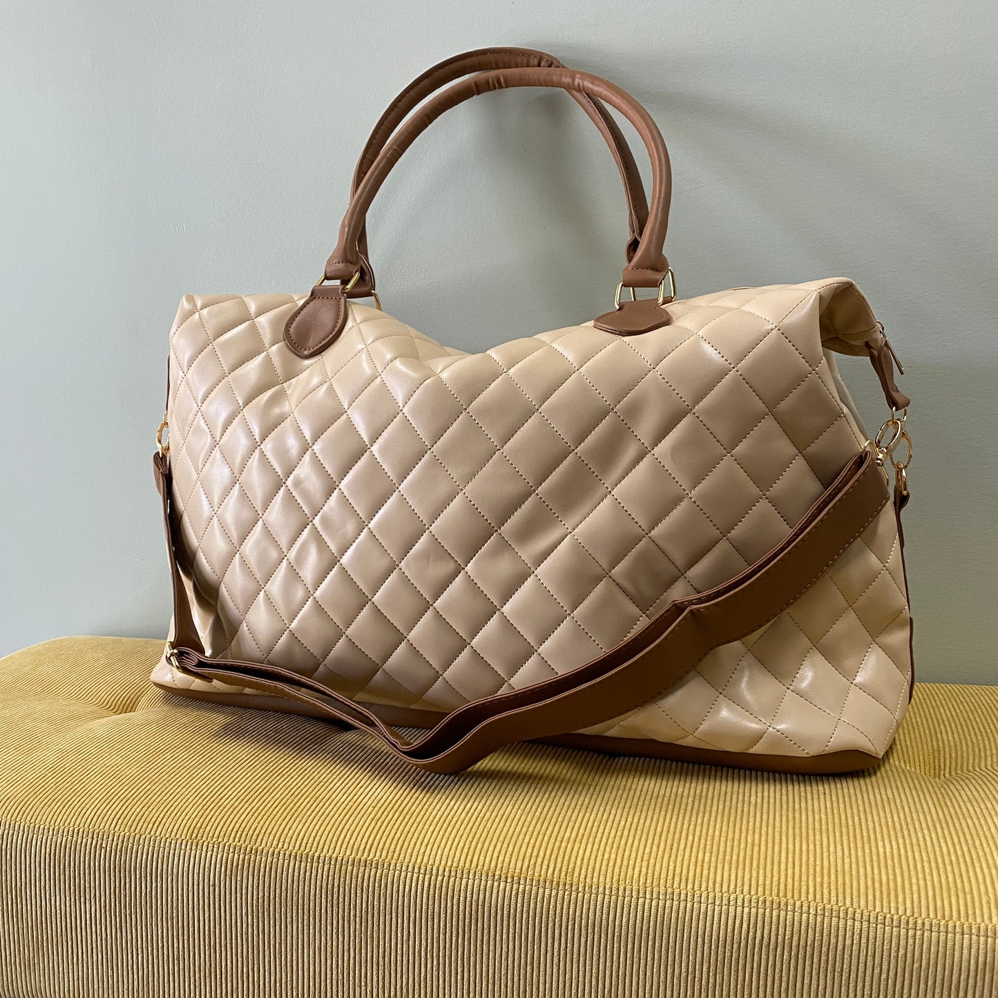 The Weekender Bag - Quilted Faux Leather