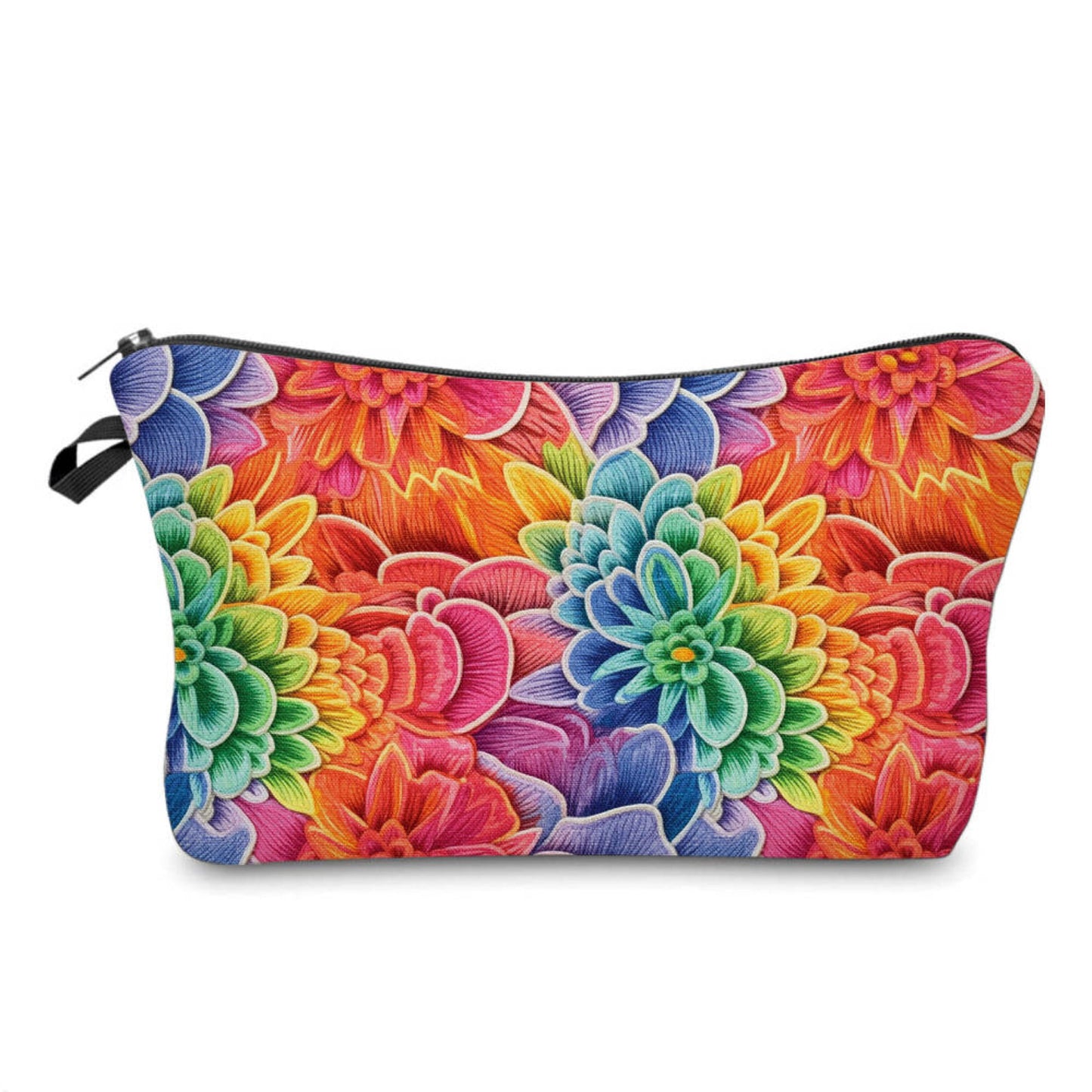 Pouch - Floral, Bright Colorful Embroidery