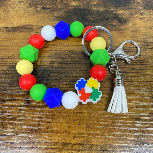 Silicone Bracelet Keychain - Puzzle - LOCAL PICK UP OPTION