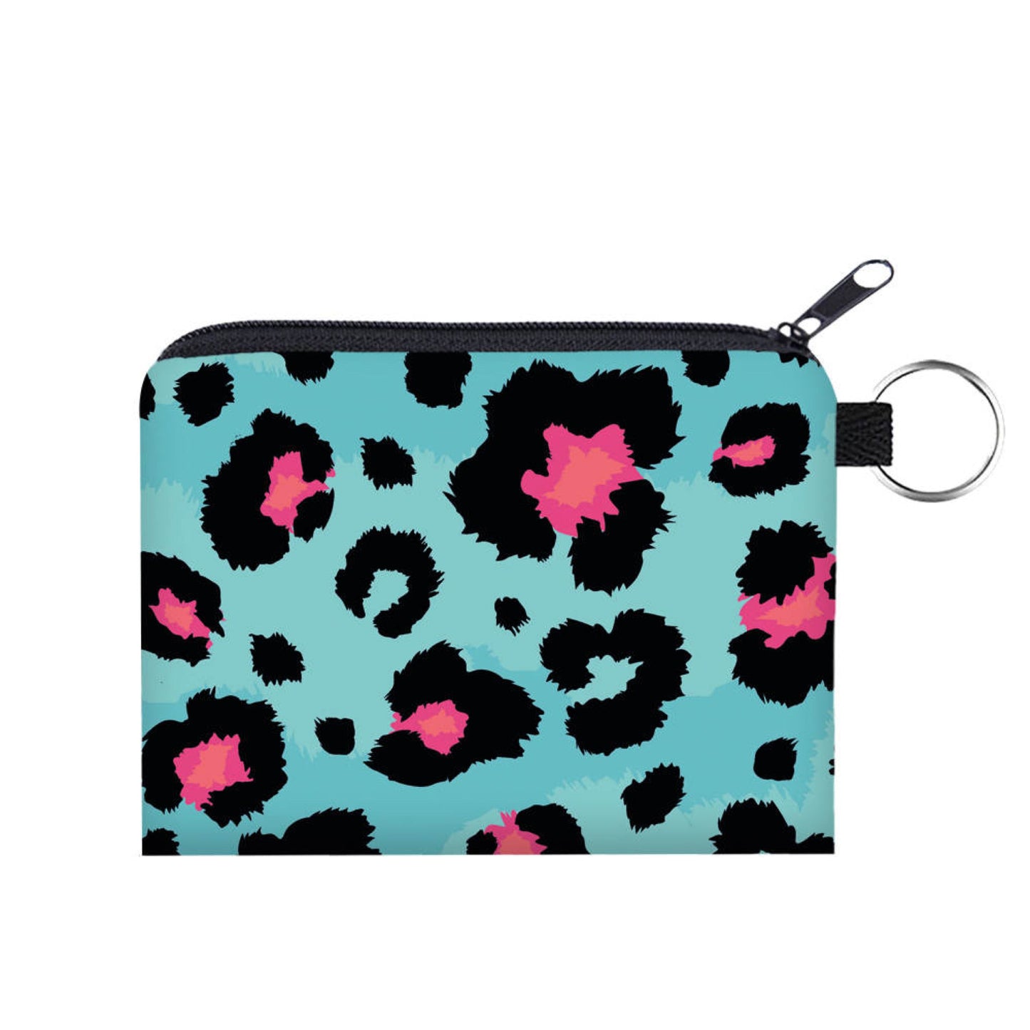 Mini Pouch - Animal Print Teal Pink