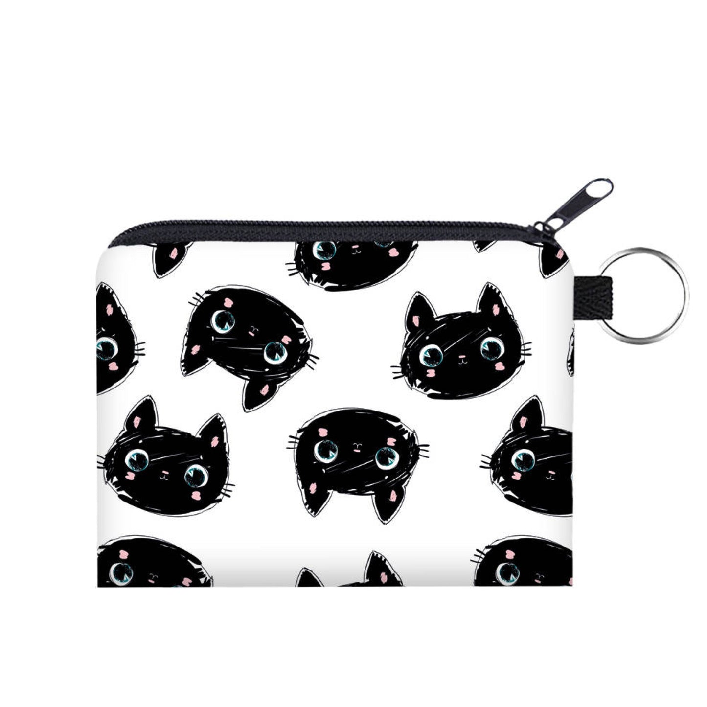Mini Pouch - Black Cat Heads