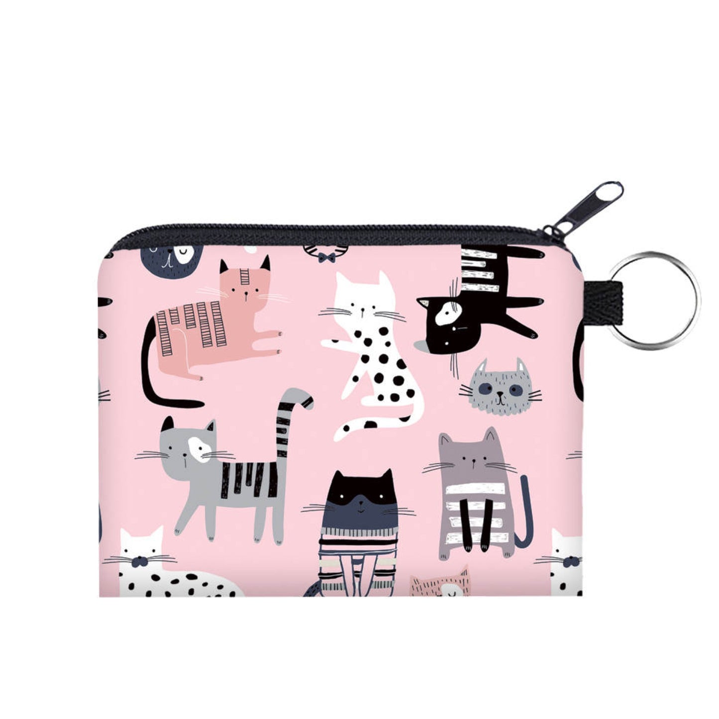 Mini Pouch - Cats on Pink