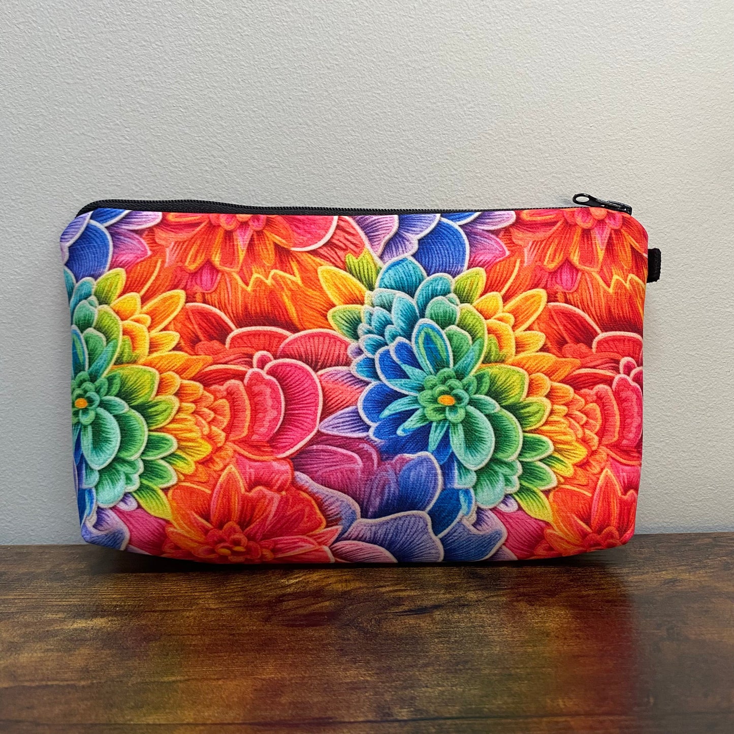 Pouch - Floral, Bright Colorful Embroidery