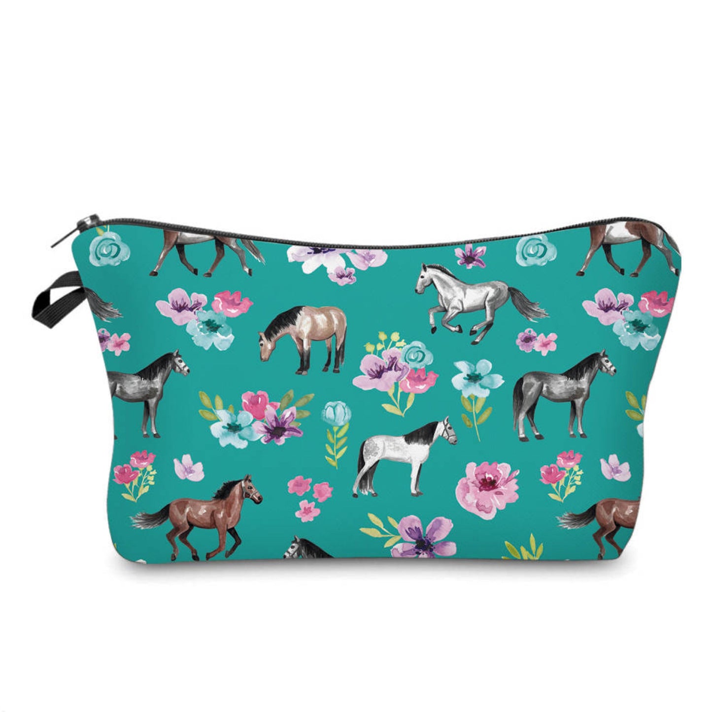 Pouch - Horse Floral Teal