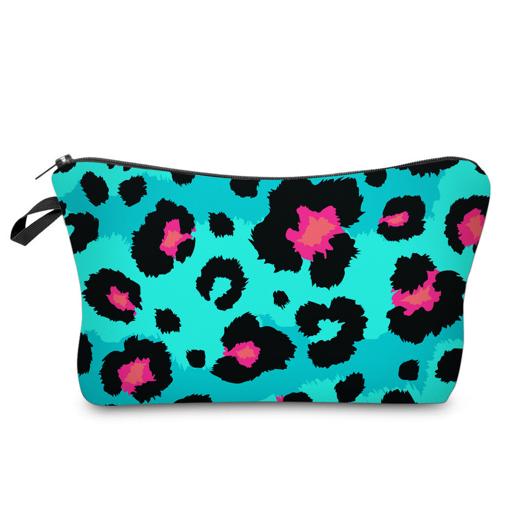 Pouch - Animal Print Teal & Pink