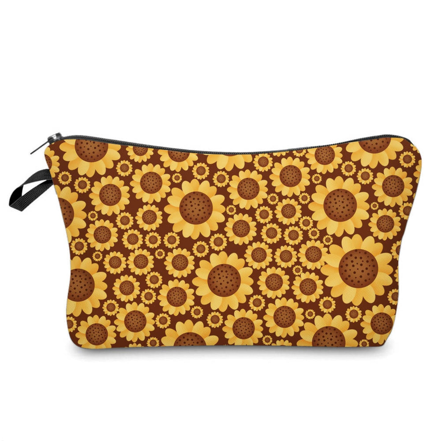 Pouch - Sunflowers, Brown Background
