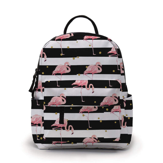 Mini Backpack - Flamingo Black Stripe