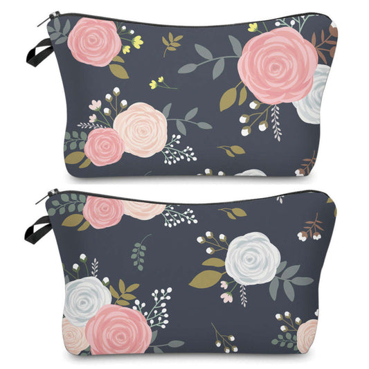 Pouch - Floral Charcoal Background