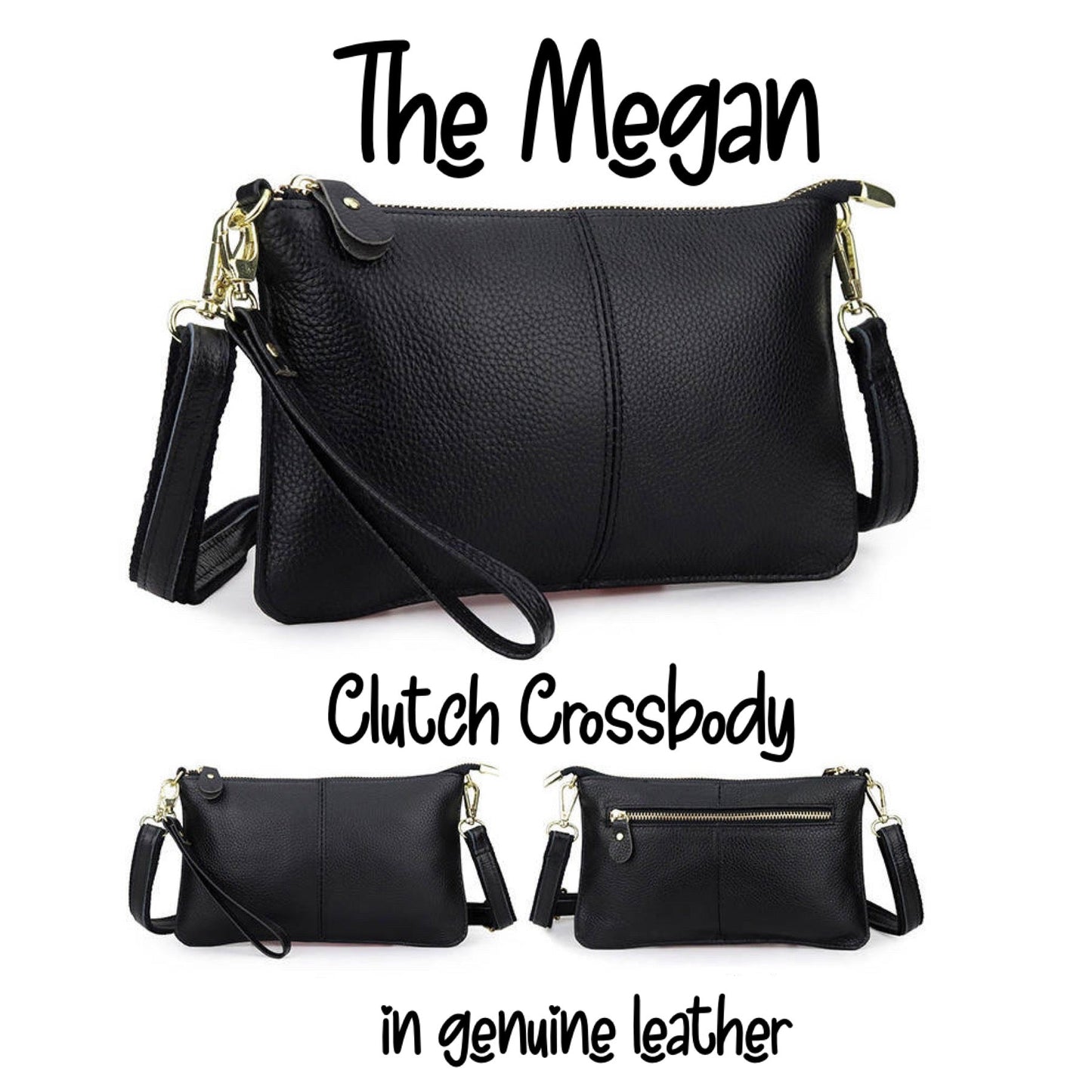 Megan Clutch Crossbody - Genuine Leather
