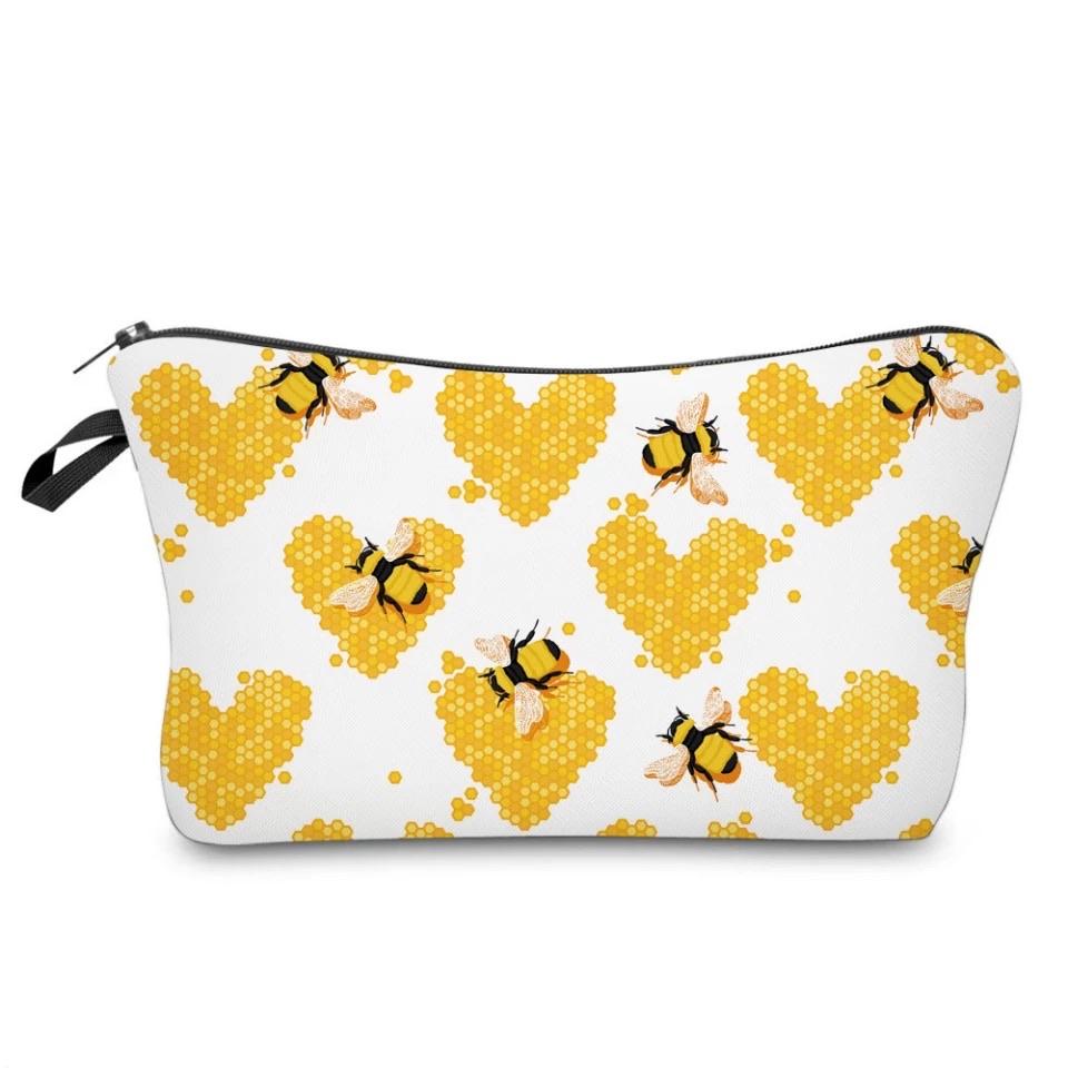Pouch - Bee, Honeycomb Hearts