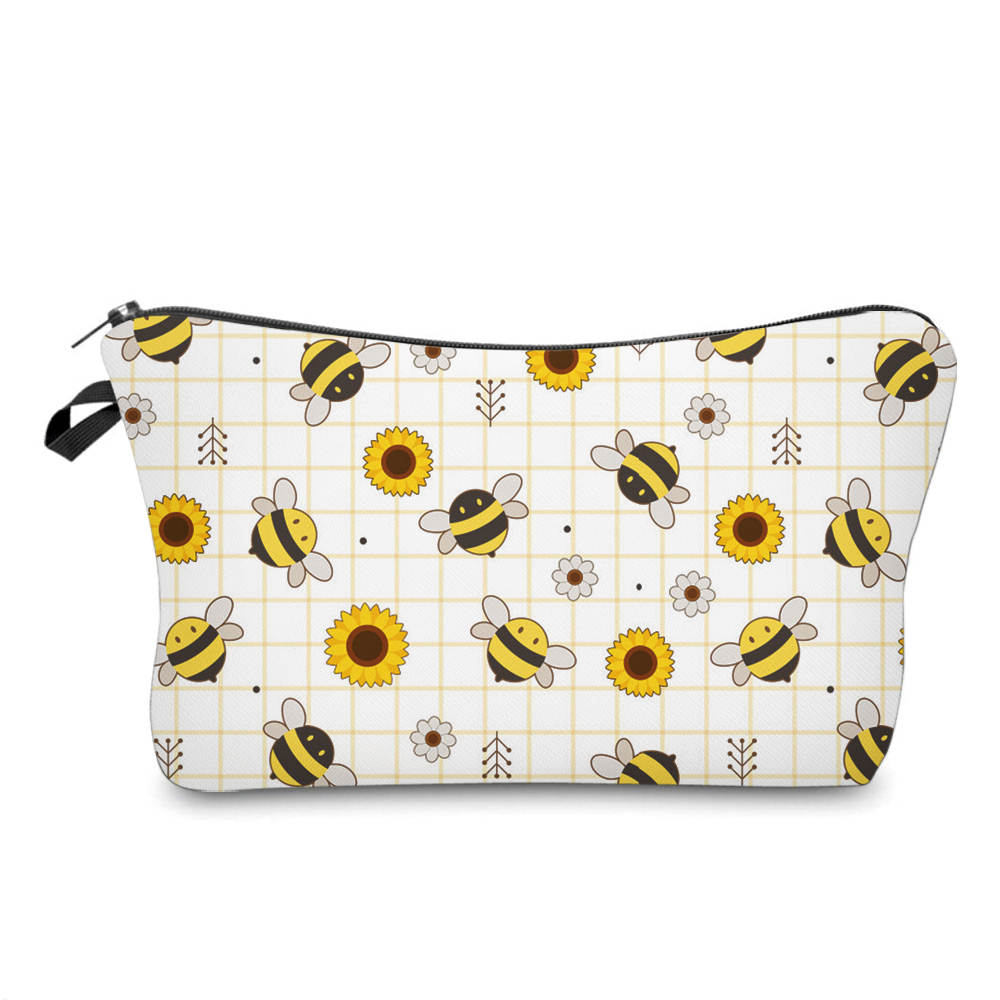 Pouch - White Sunflower Bees