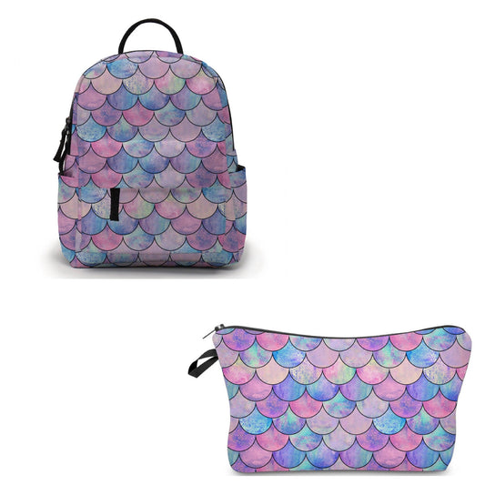 Pouch & Mini Backpack Set - Galaxy Mermaid Scale