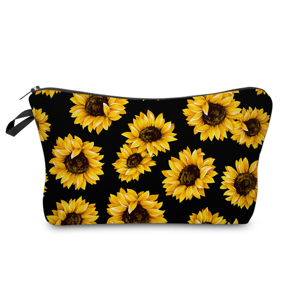 Pouch - Sunflowers on Black