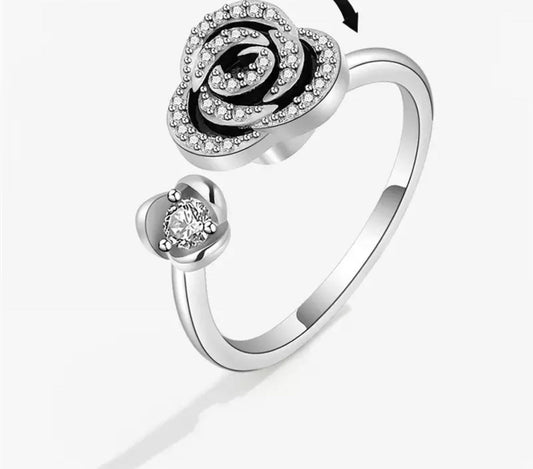 Adjustable Rose Fidget Ring